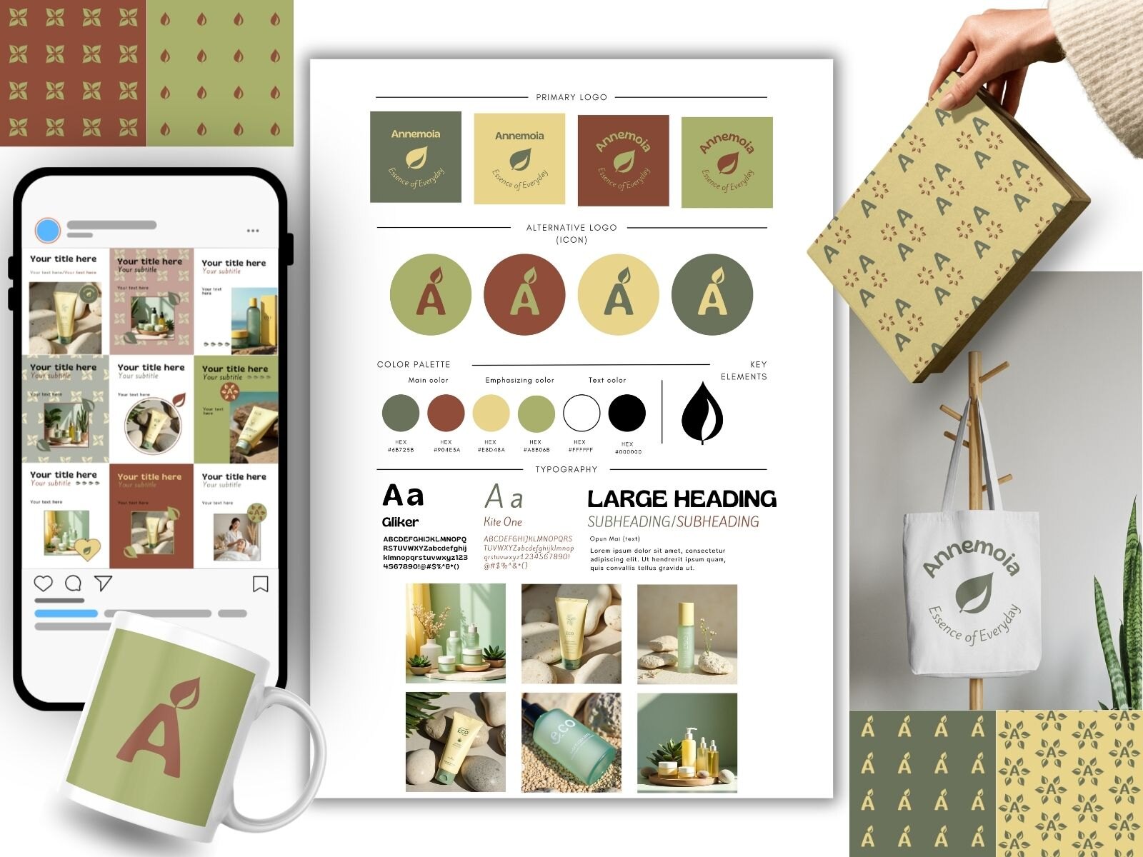 Brand kit Annemoia — logo, paleta, szablony na Instagram